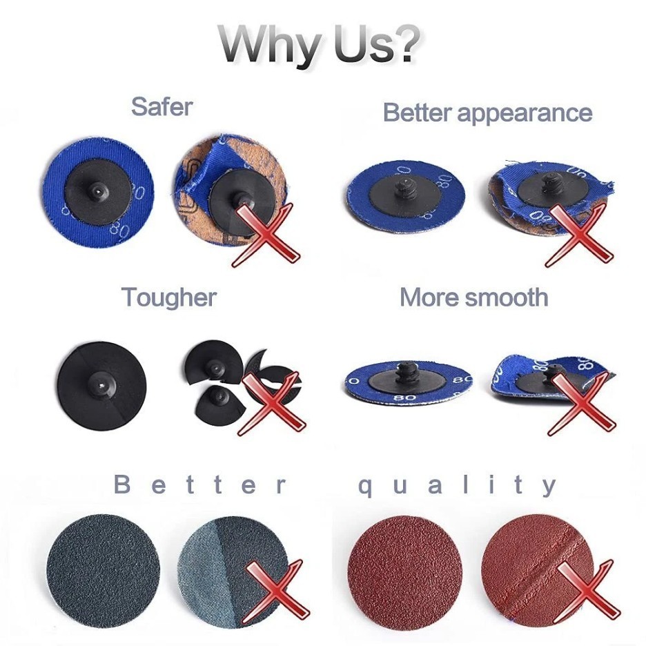 50P 2 inch 80 Grit Aluminum Oxide Roll Lock Die Grinder Sanding Grinding Disc-##
