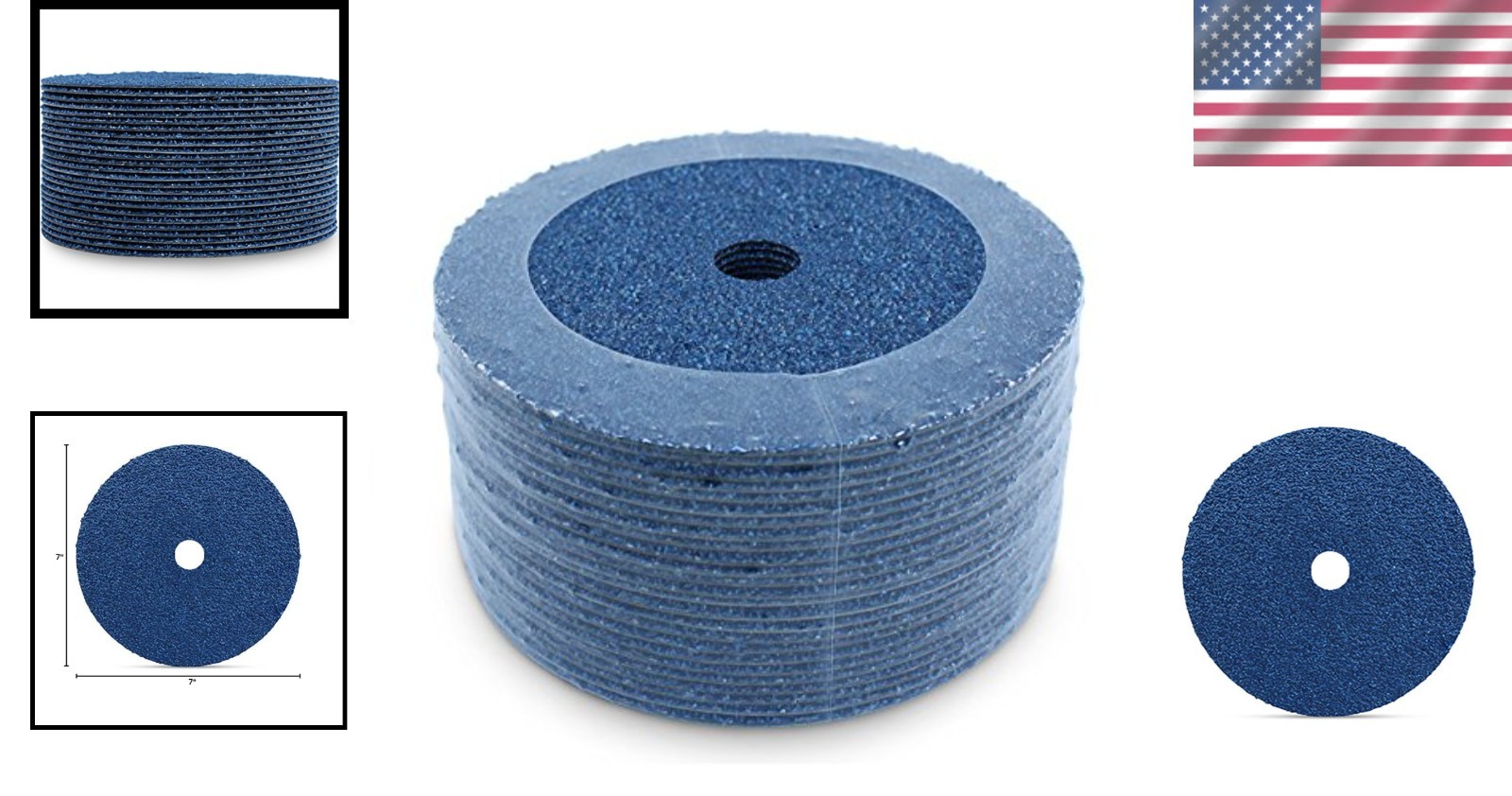 Zirconia Resin Fiber Grinding Discs 7″ 24 Grit – Pack of 25