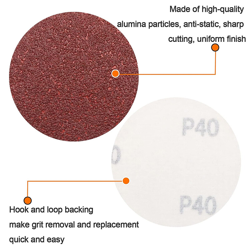 75mm~180mm Flocked Disc Red Sandpaper Disc Woodworking Furniture Metal Burnish