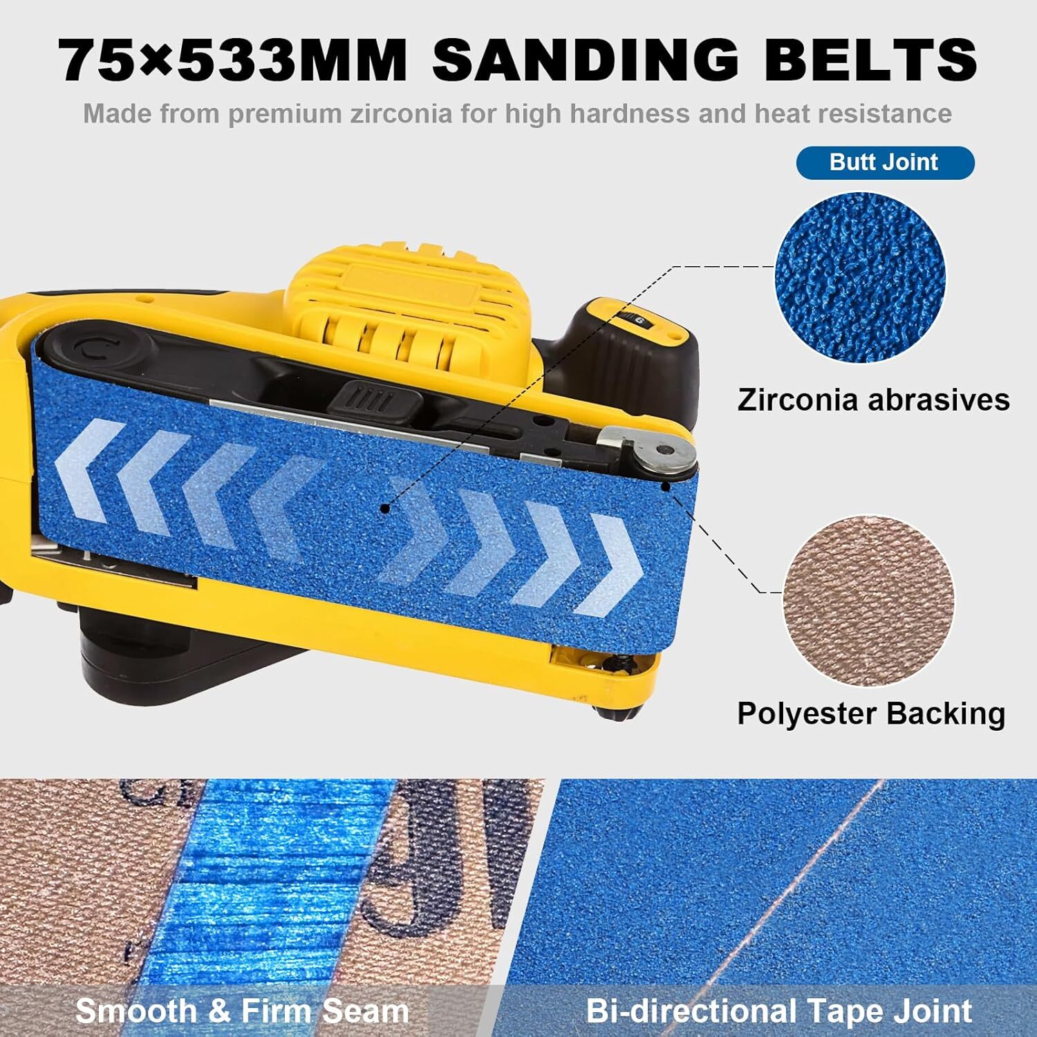 3 x 21 Belt Sander Sanding Belts, 24 Pcs 6 Each of 40/60/80/120 Assorted Grit…