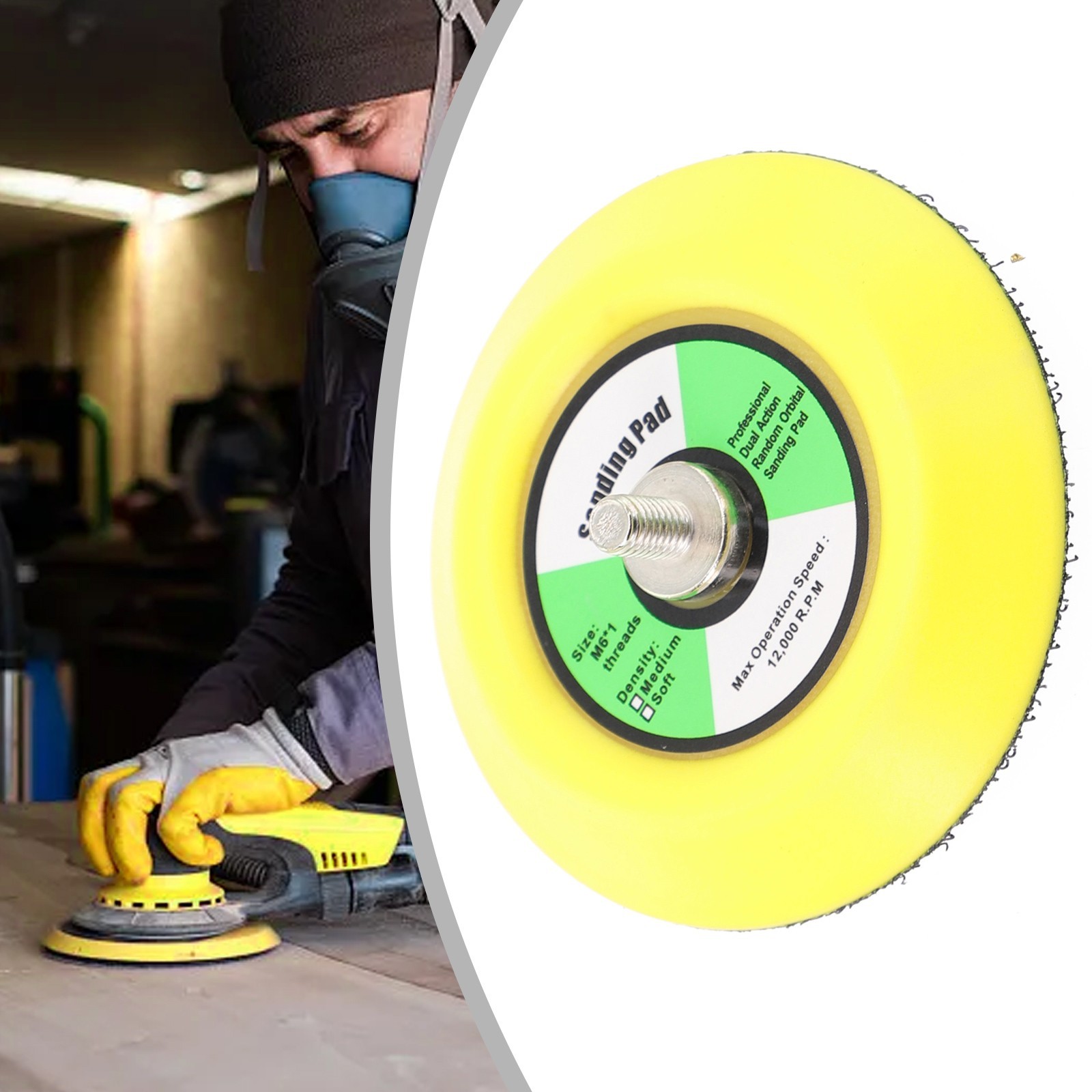 Polishing Sanding Disc Backing Pads Hook And-Loop For DA Pneumatic Sand 1-6 Inch