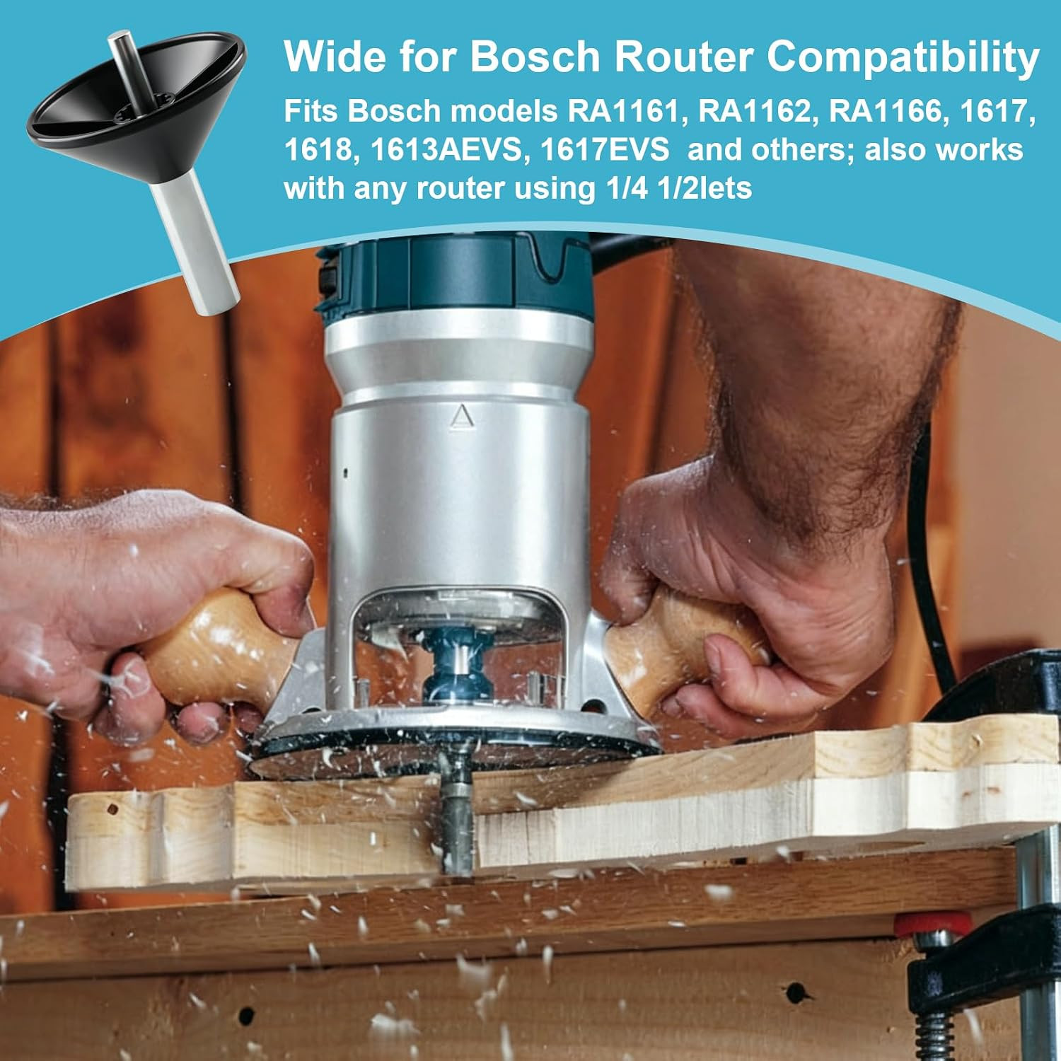 RA1151 Router Subbase Centering Pin and Cone Works with 1/4 In.Or 1/2 In.Collet