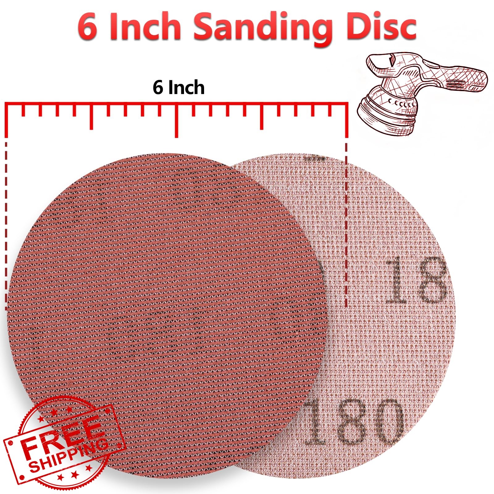 KQCXIK 6 Inch 180 Grit Mesh Sanding Discs