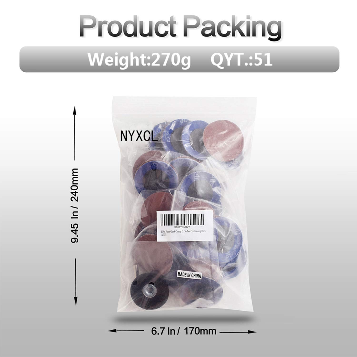 Miroku 50Pcs Mixup 2 inch Twist on Quick Change Discs Set, A/O Sanding Discs …
