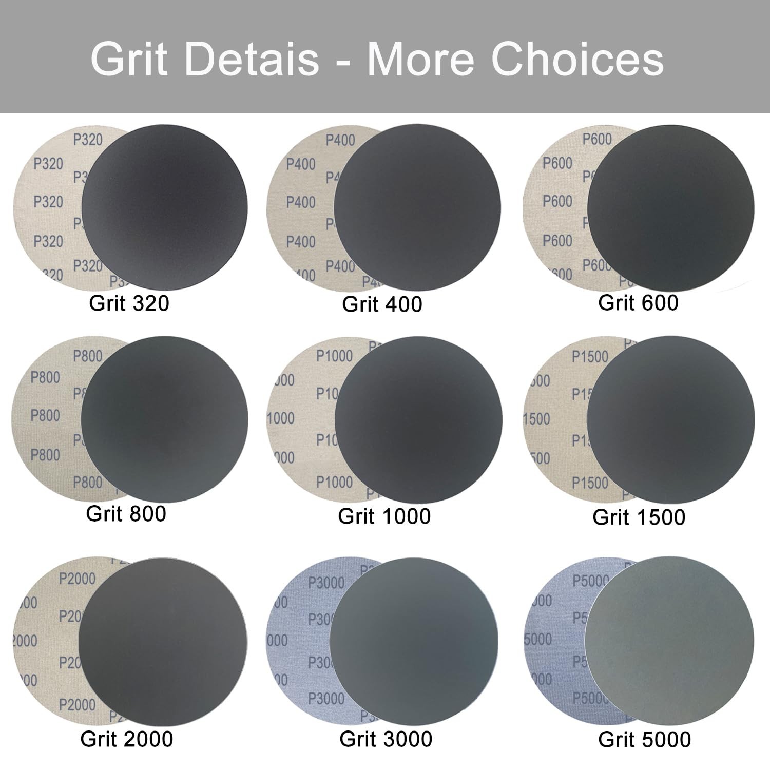 Sanding Discs 50pcs 6 Inch Wet Dry Silicon Carbide Grit Assorted Polishing