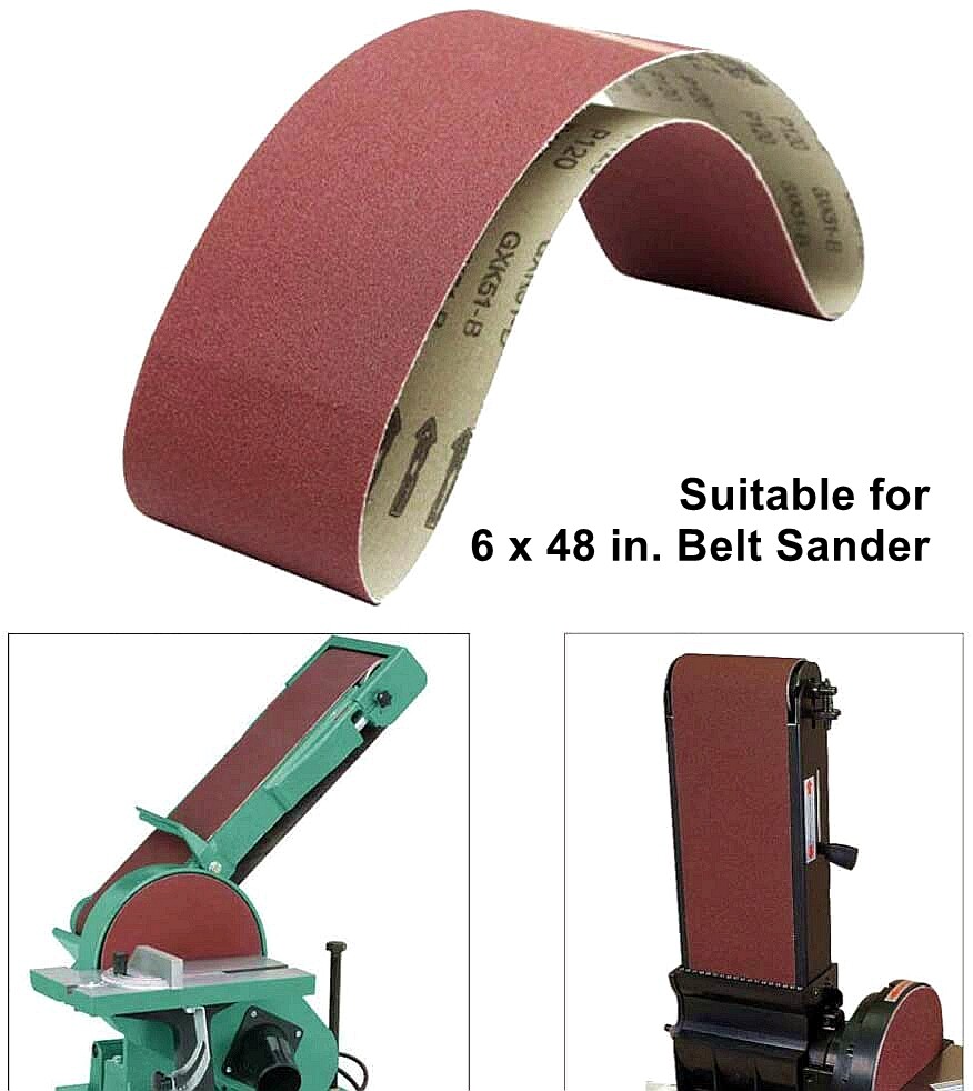 6PCS 6×48 in Sanding Belts 60 80 120 150 240 400 Grit Belt Sander Sandpaper