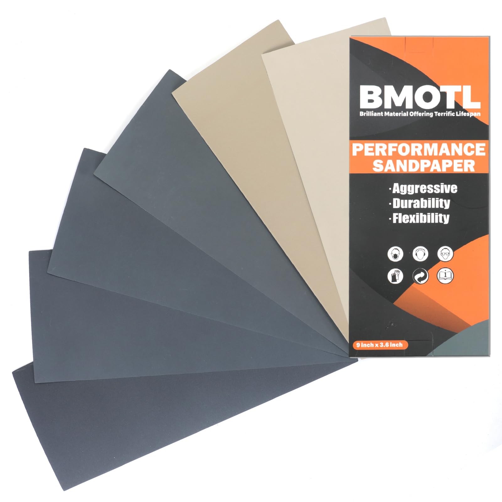 42Pcs Sandpaper Sheets Assortment 9×3.6 Inch Wet Dry Ultra Fine Grit 1000-5000
