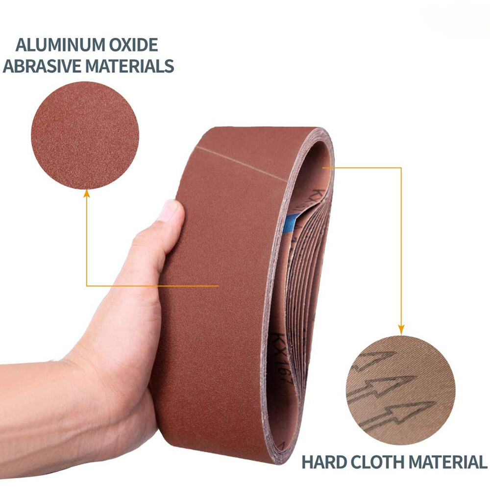 20PCS 3×21 in Sanding Belts 40 60 80 120 150 240 400 Grit Belt Sander Sandpaper