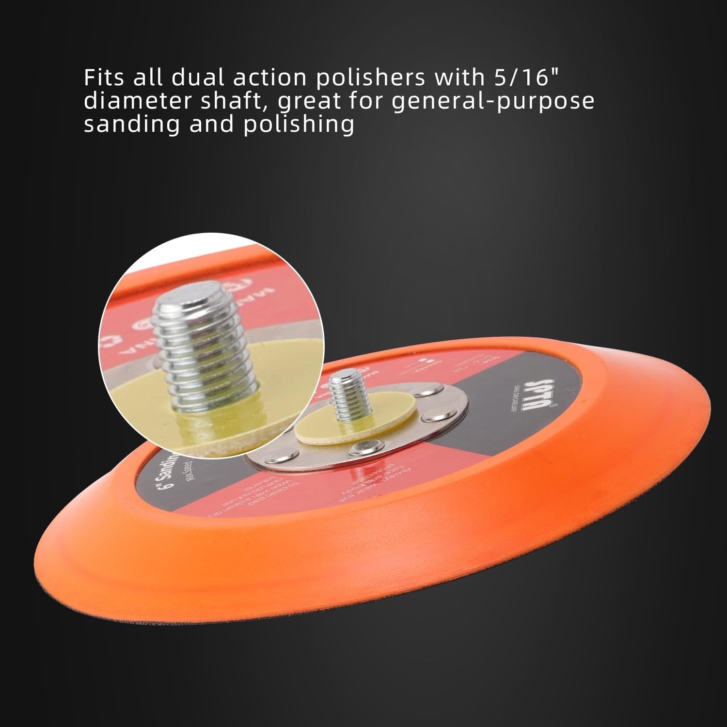 6″ Backing Pad with Hook and Loop for DA Random Orbital Sanders – Ultra Durable