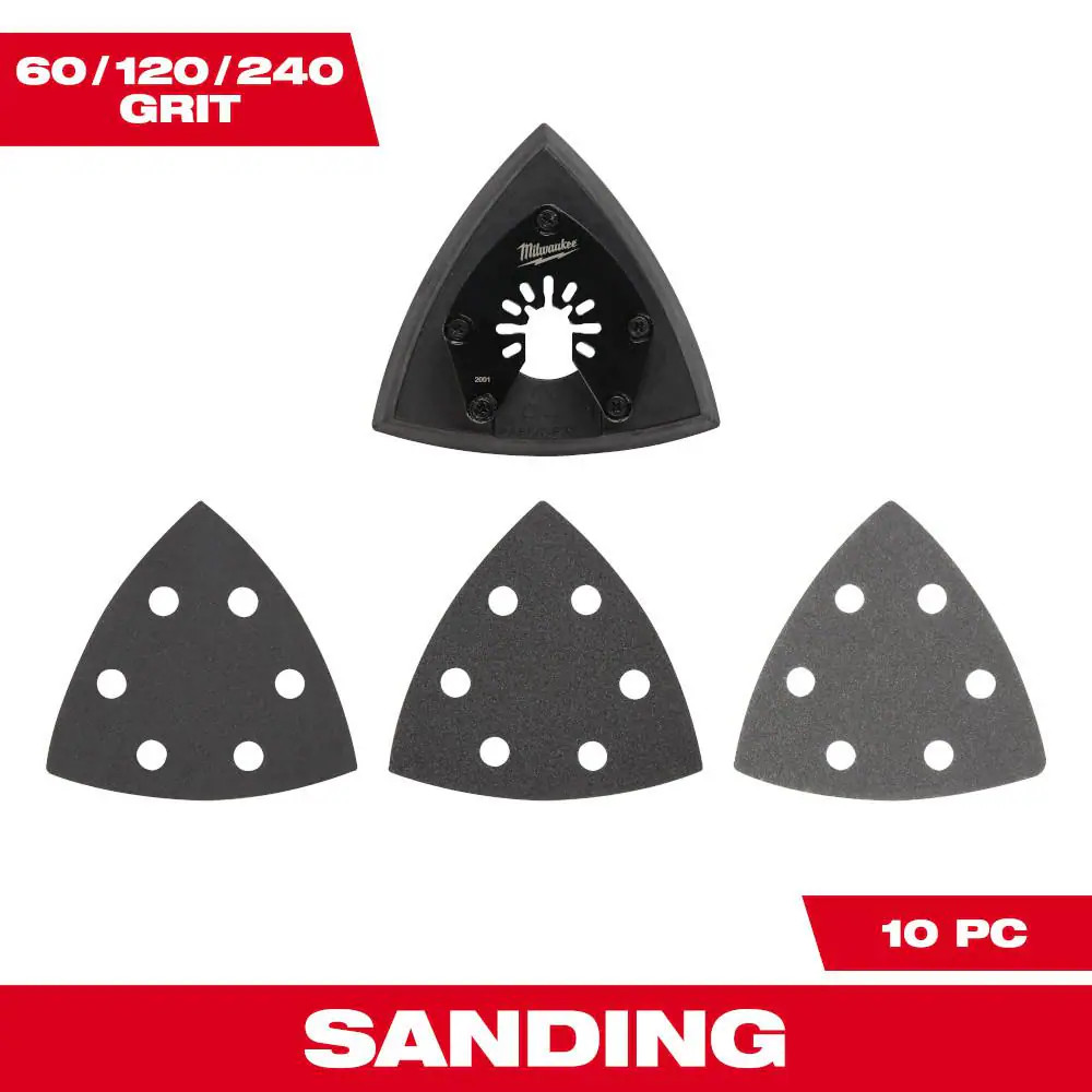 3-1/2 In. Sandpaper Oscillating Sanding Accessories Kit (10-Piece)