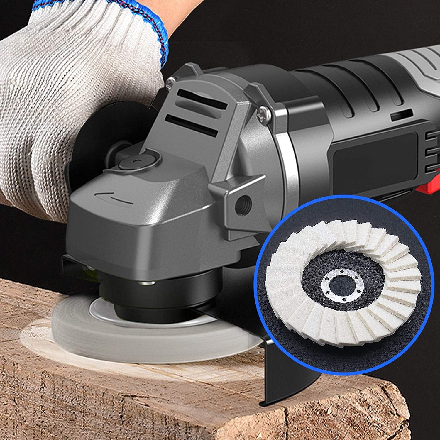 5″ Wool Polishing Wheel Buffing Pad Angle Grinder Wheel Angle Grinder 5Pcs 125mm