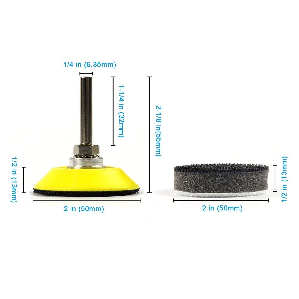 2 Inch 50mm Hook and Loop Sanding Pad for Sanding Discs with 1/4 Inches Shank…