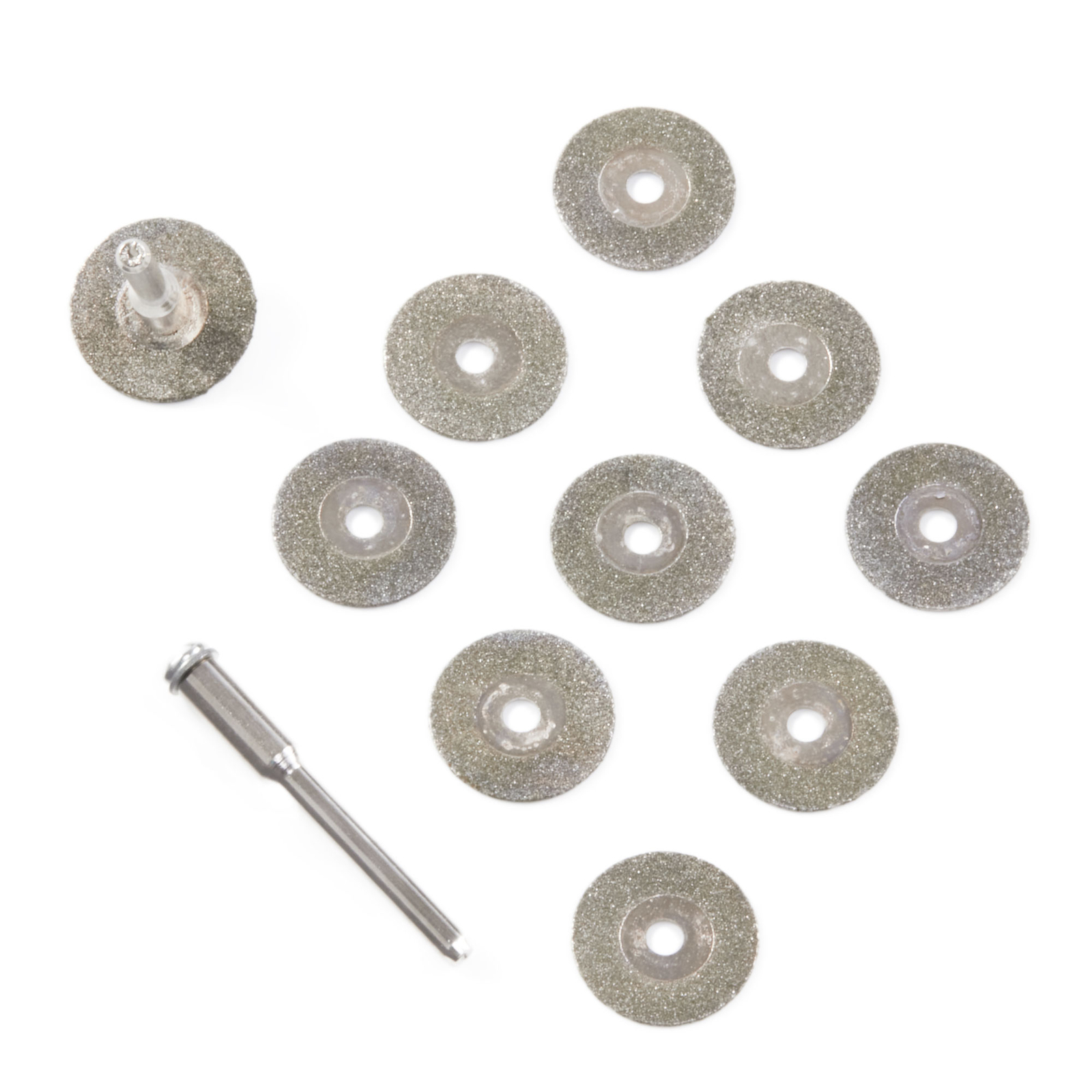 10Pcs Diamond Cutting Wheel 16mm with Mandrel (3mm) 2pcs for Dremel Rotary Tools
