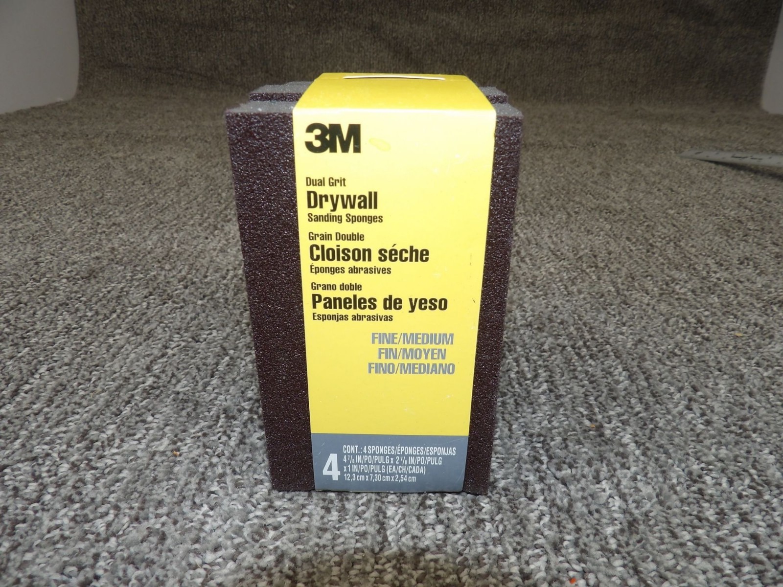 3M Dual Grit Drywall Sanding Sponges Pack Of 4 Fine/Medium 4.75″ x 2.5″ Durable