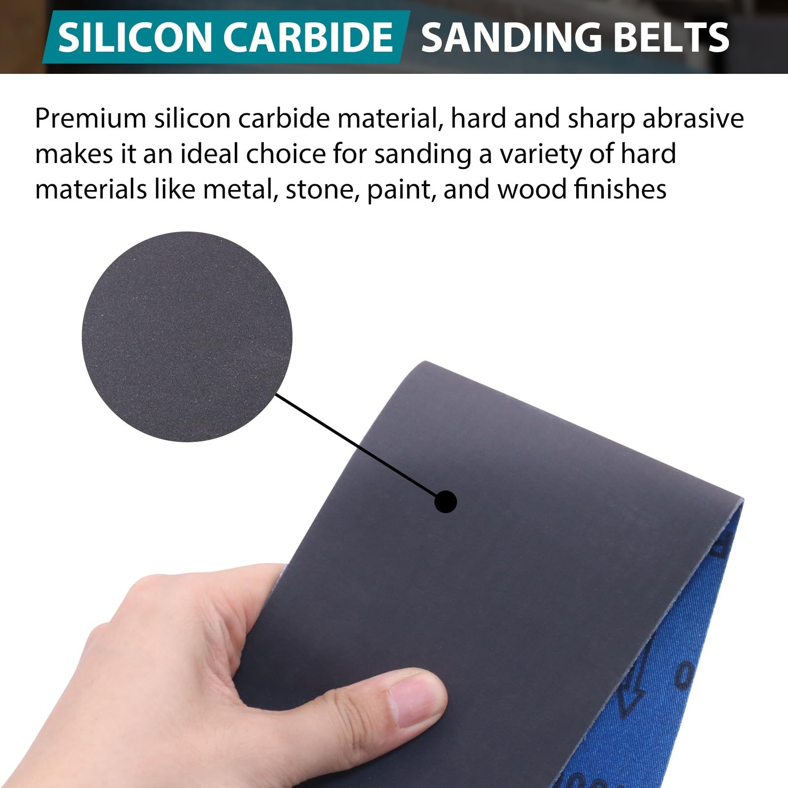 8 Pack 4×36 Inch Silicon Carbide Sanding Belts, 2 Each of 400 600 800 1000 Gr…