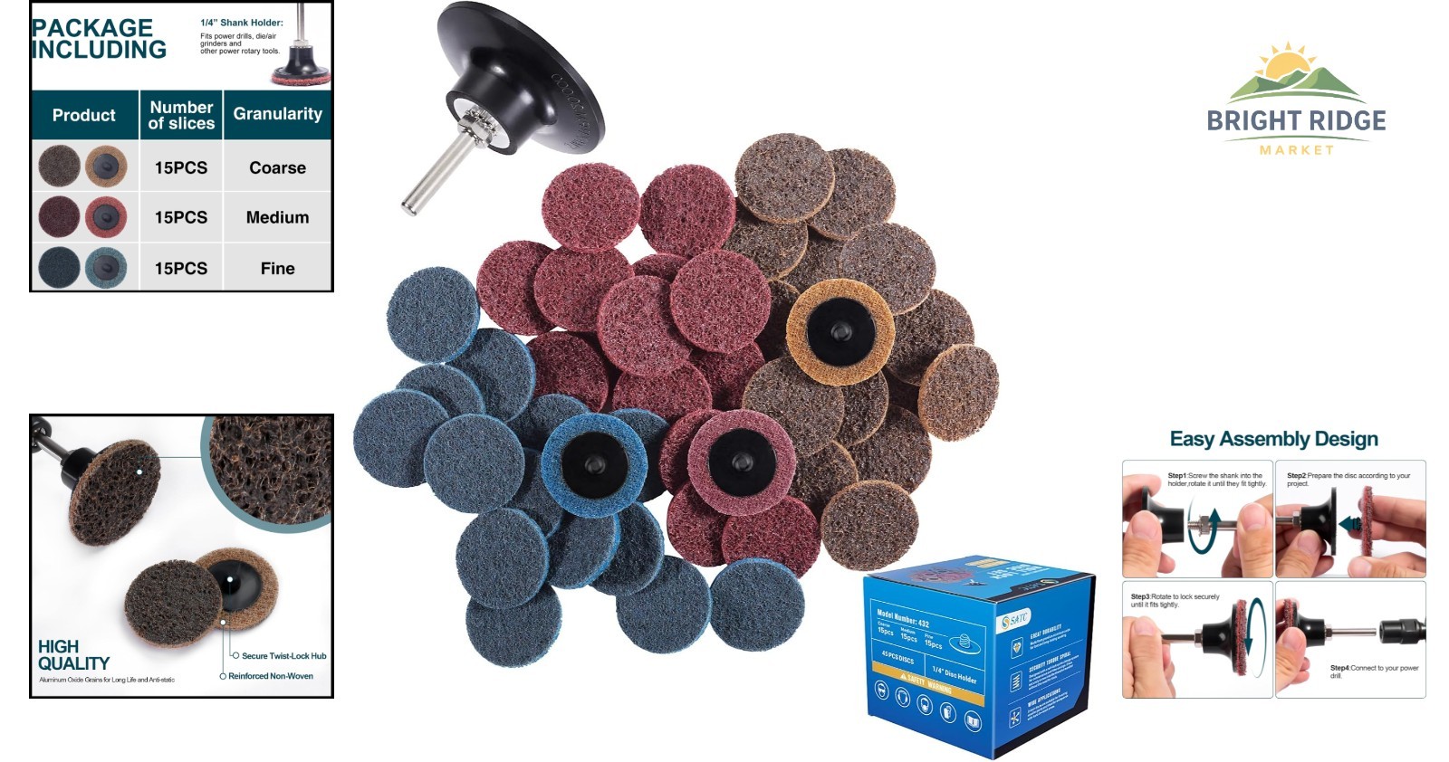 Durable 2 Inch Sanding Discs with Holder for Efficient Grinding and Polishing