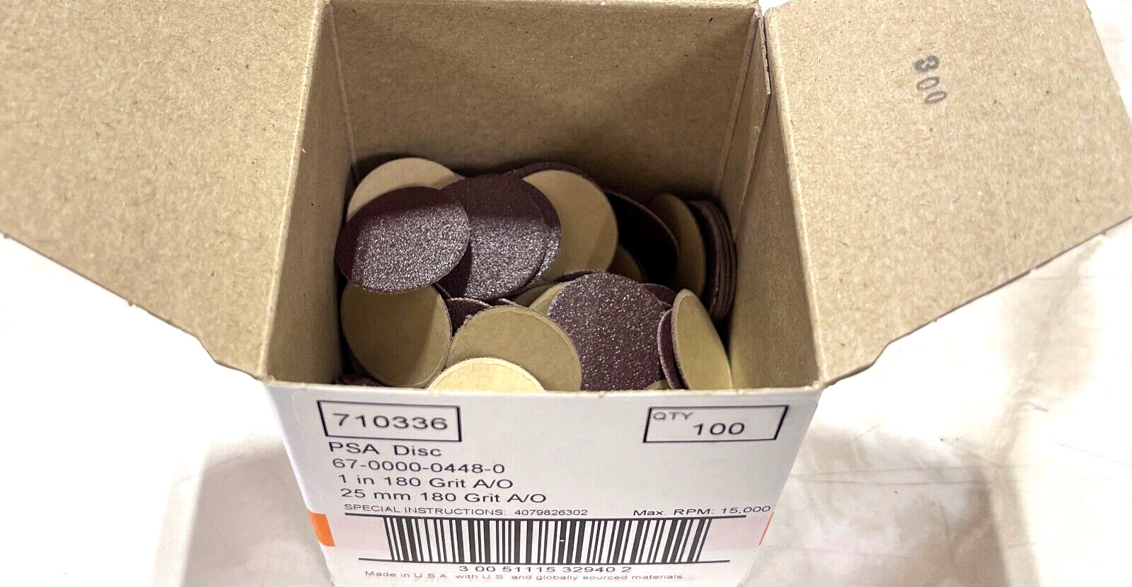 Standard Abrasives 1′ PSA Sanding Discs 180 Grit Aluminum Oxide 100 Pack