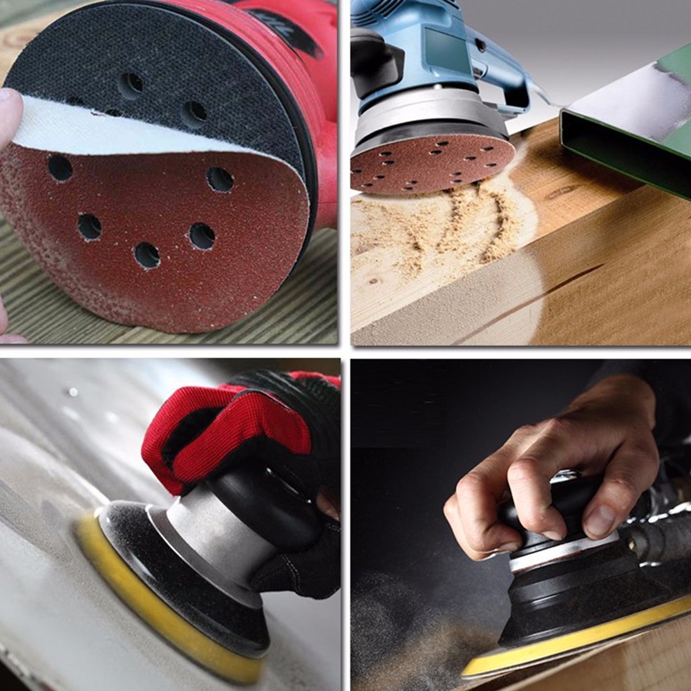 50 100Pack 5 inch Sanding Discs 8-Hole Hook Loop Sander Orbital Sandpaper 60-320