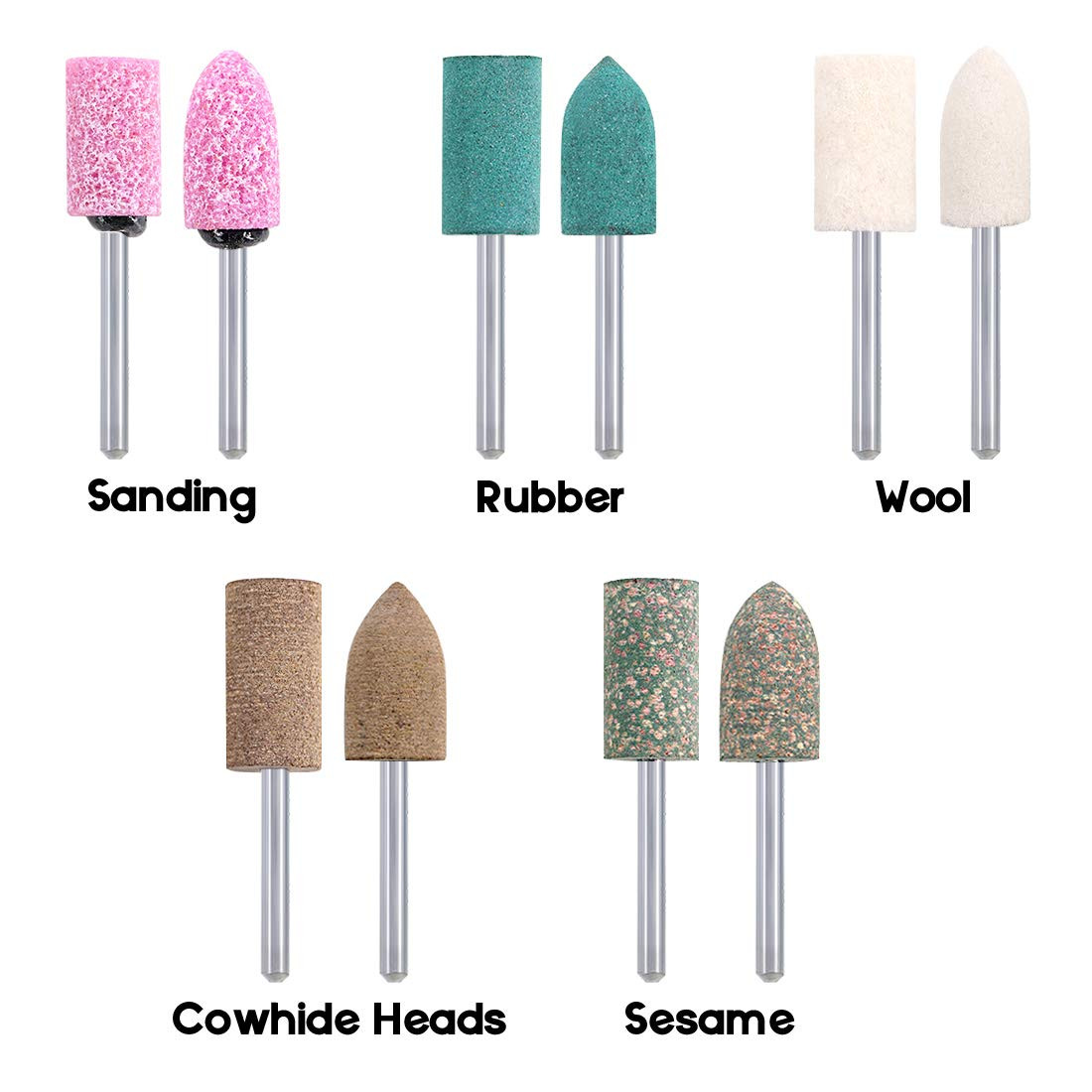 100Pcs Rotary Grinding Stone Bits Set Felt Polishing Buffing Wheel for Dremel Ro