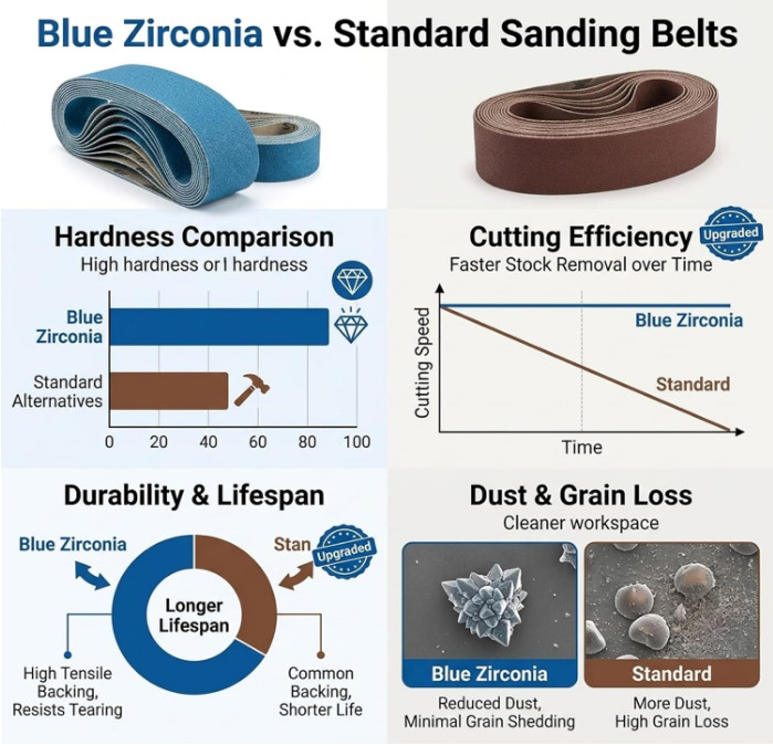 50/100PACK 3/8″x13″ Zirconia Blue Sanding Belts 40 Grit 10X330mm for Woodworking