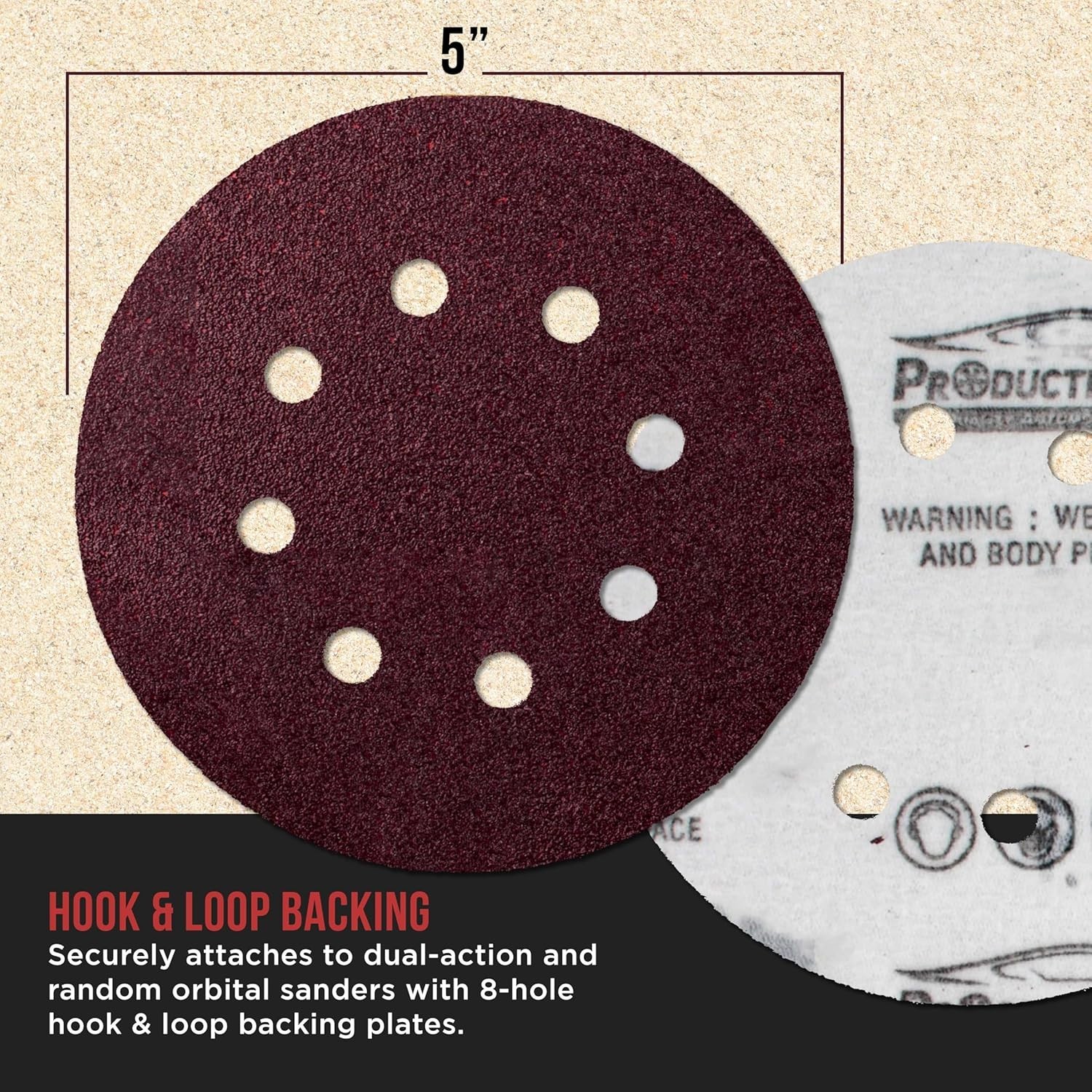 5-inch 8-Hole Sanding Disc Variety Pack – 50 pcs, Aluminum Oxide Grits 80-800…