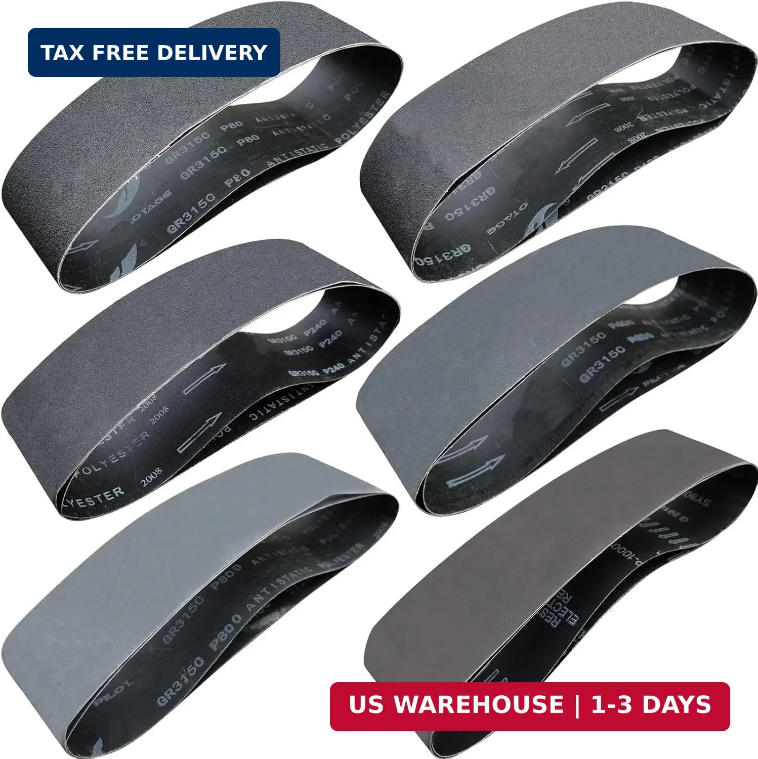 12 PCS 4 x 36 Inch Silicon Carbide Sanding Belts Assortment- 80, 120, 240, 400,