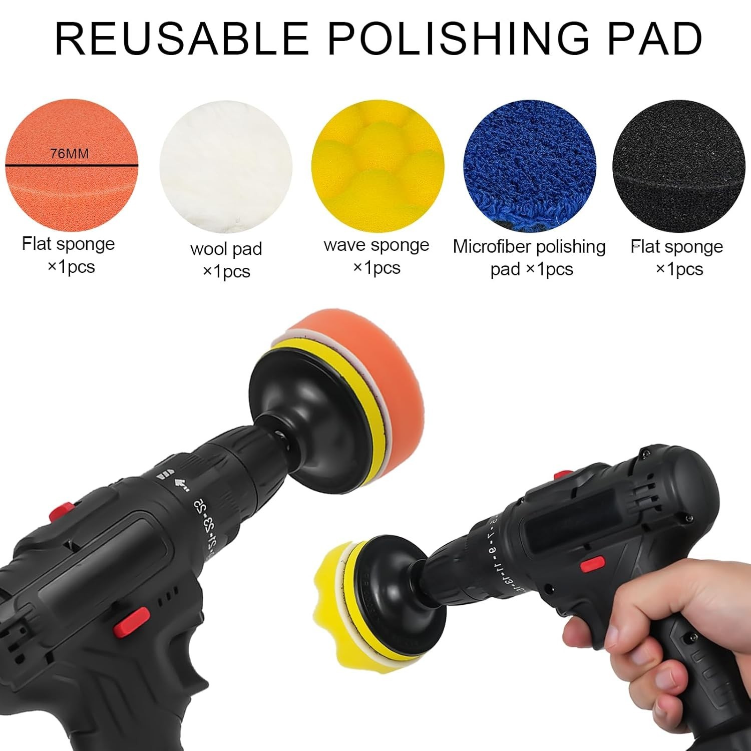 Sanding Discs Kit 142pcs 3 Inch Grit 60-10000 Drill Sanding Pads Sponges