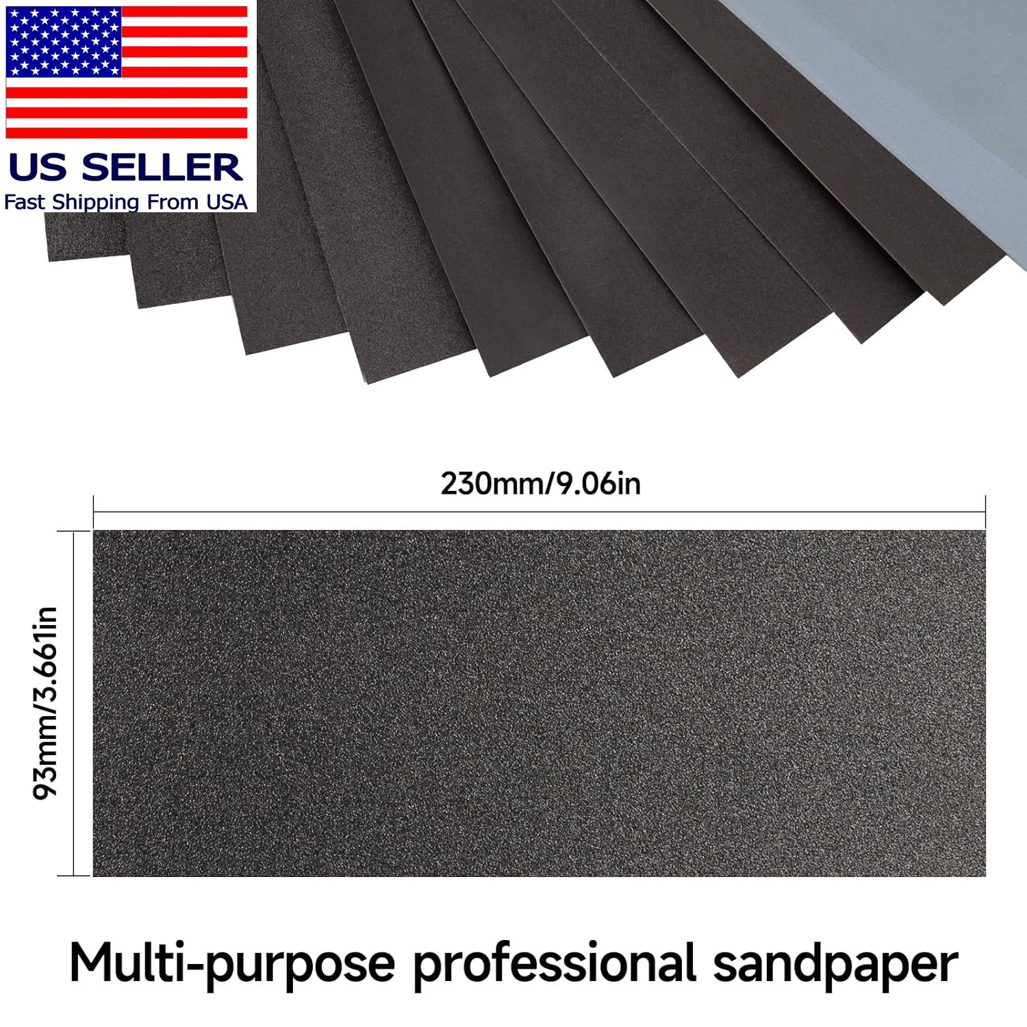 Sandpaper 180 Grit, Wet Dry Sanding Sheets 9X3.6 Inch for Wood Furniture Finishi