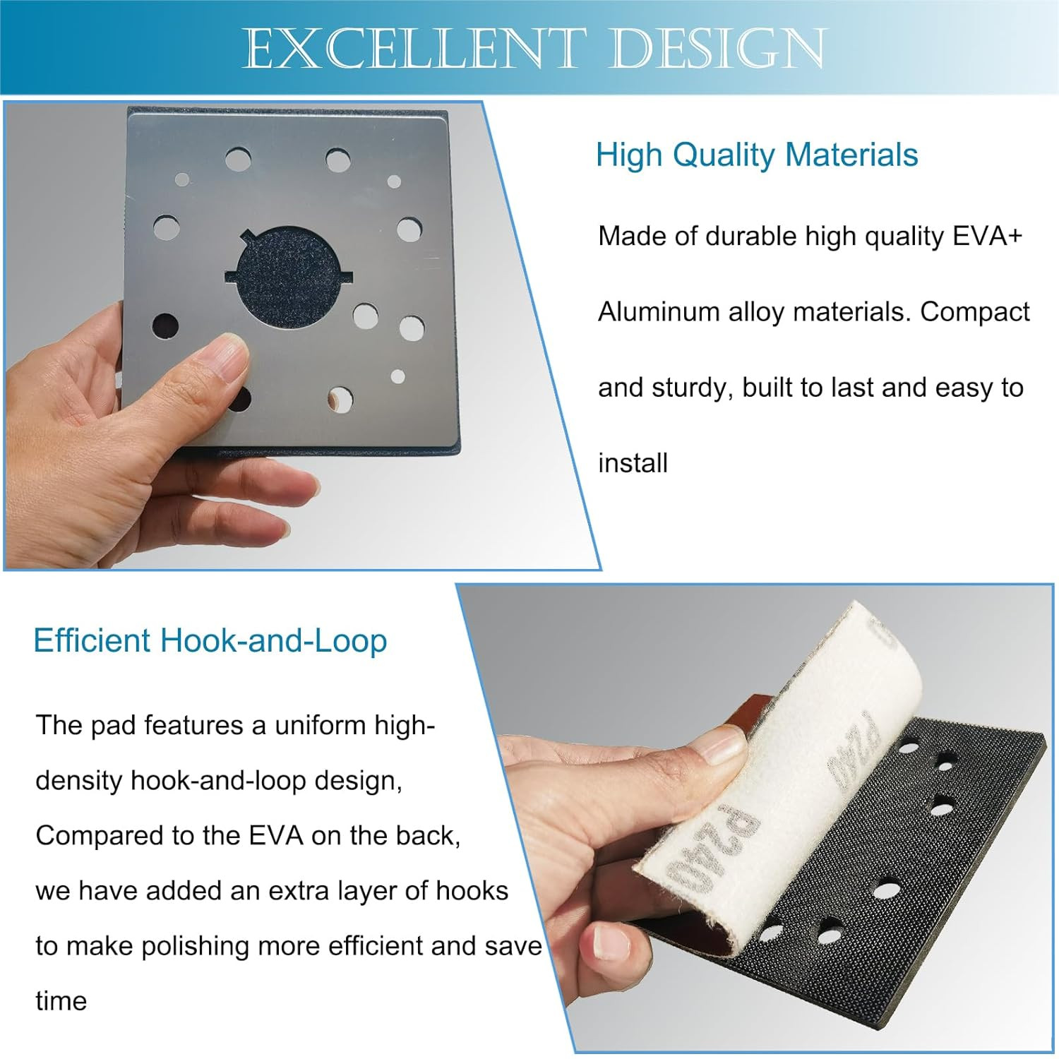 2 Pack Upgrade Hook and Loop Replacement Sander Pad for DeWalt DW411 D26441 DW41