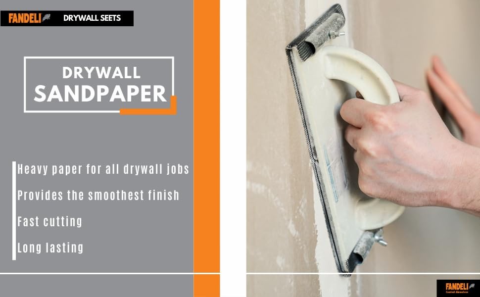 Multi Purpose Sanding Paper Grit 80 4-1/4 x 11 Inch Sheets For Drywall 25 PCS