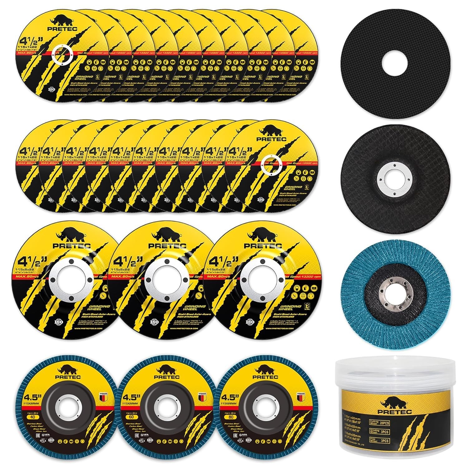 26 Pack Angle Grinder Cutting Flap Grinding Disc Wheels 4-1/2 Inch Metal Cutting