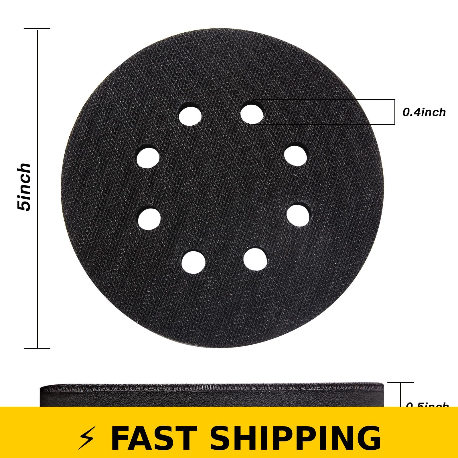 TPSUIPA 6-Pack 5-Inch 8-Hole Foam Sanding Pads for Orbital Sanders