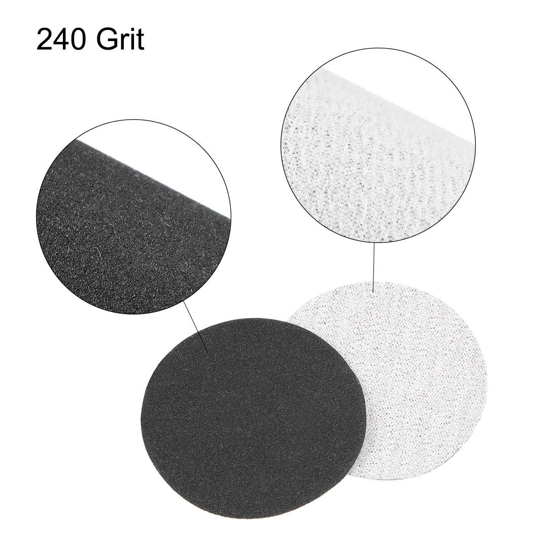 100pcs 2-Inch Hook and Loop Sanding Disc Wet / Dry Silicon Carbide 240 Grit