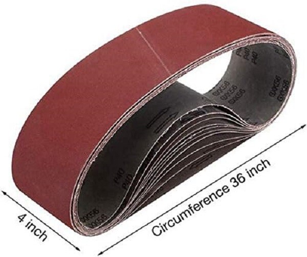 SATC 5PCS 4“ x 36”(100x915mm) Aluminum Oxide Abrasive Sanding Belts P80 for Wood