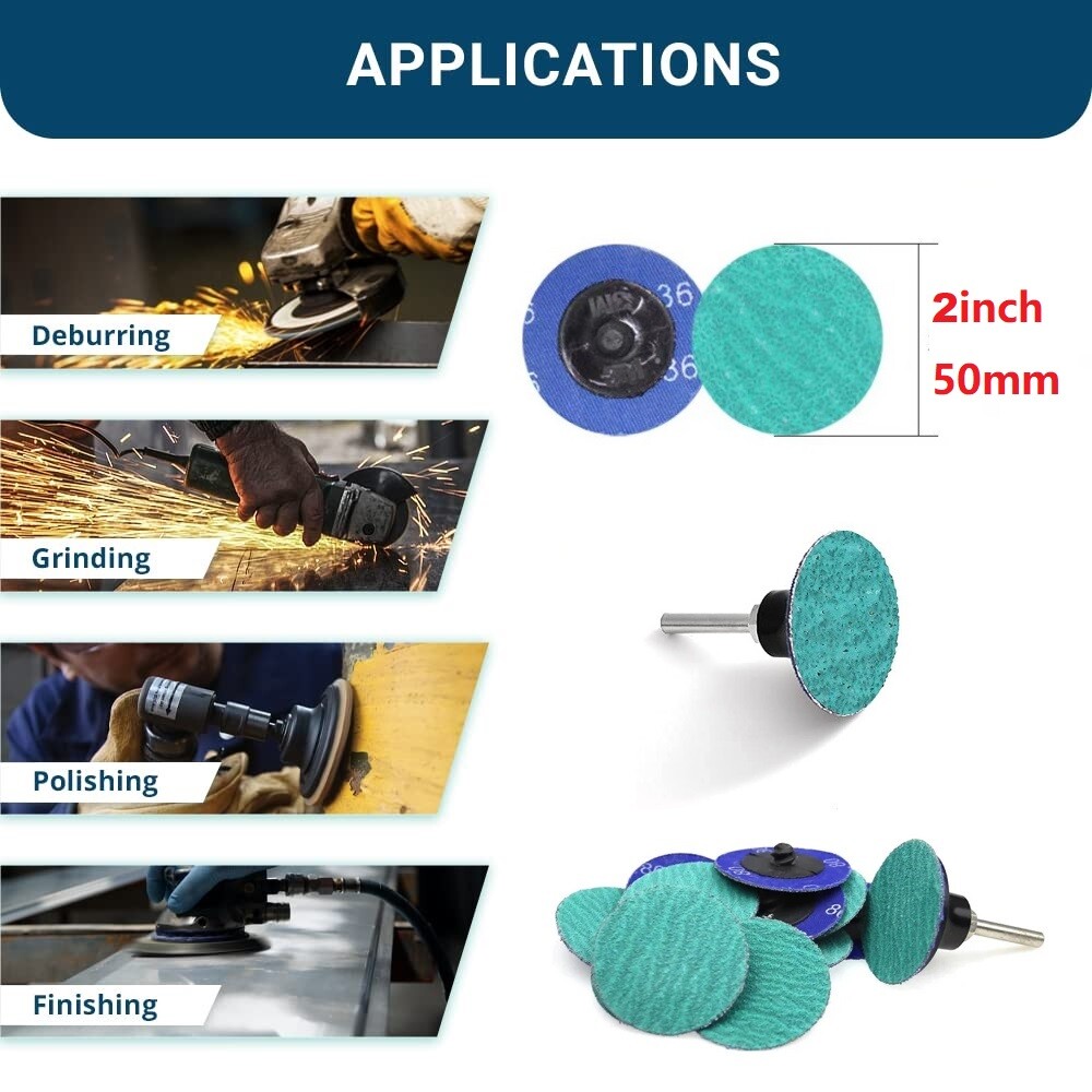2inch 50mm Sanding Disc Quick Change 36 60 80 120 Grit Grinding Polishing Pad