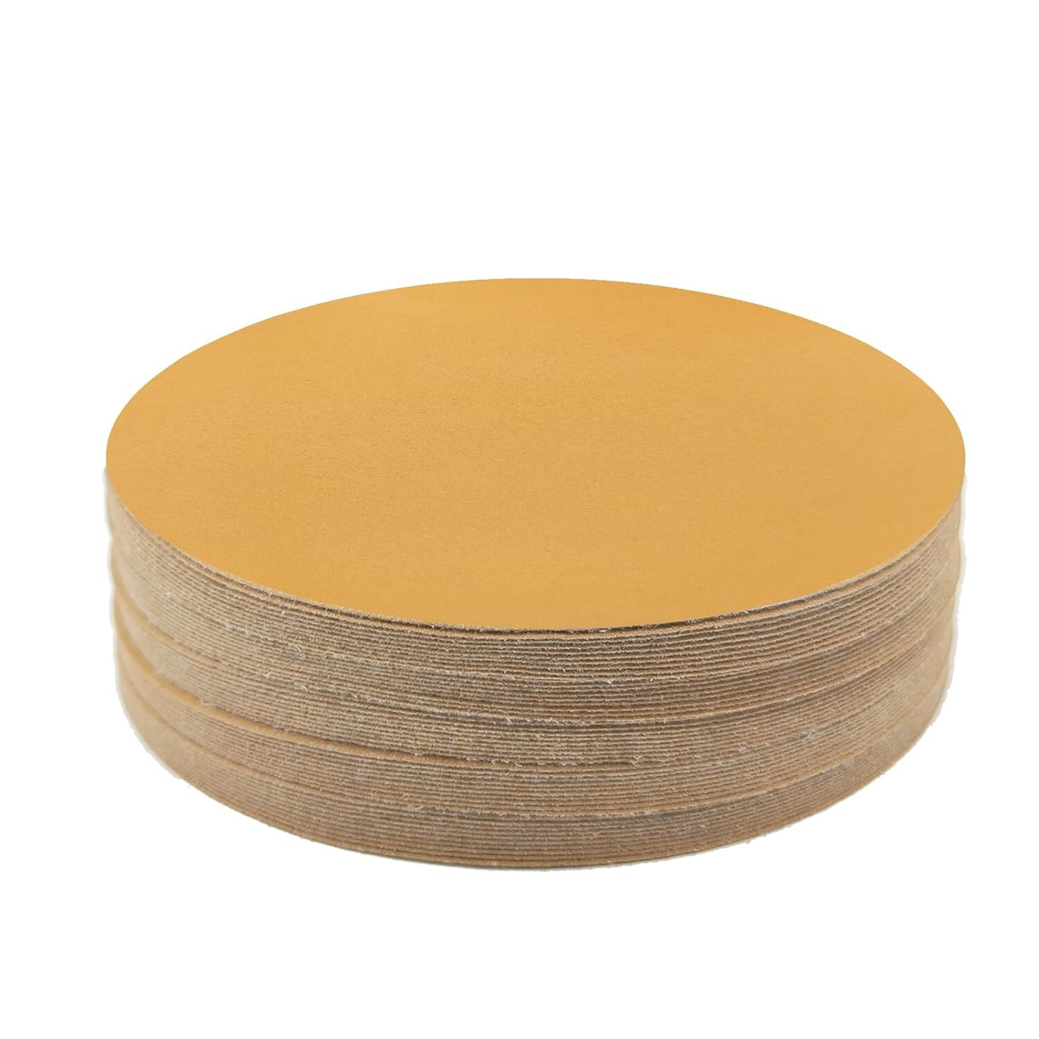 50 Pack 6 In Gold Sandpaper No Hole Hook & Loop Grip 150mm Sanding Disc 600 Grit