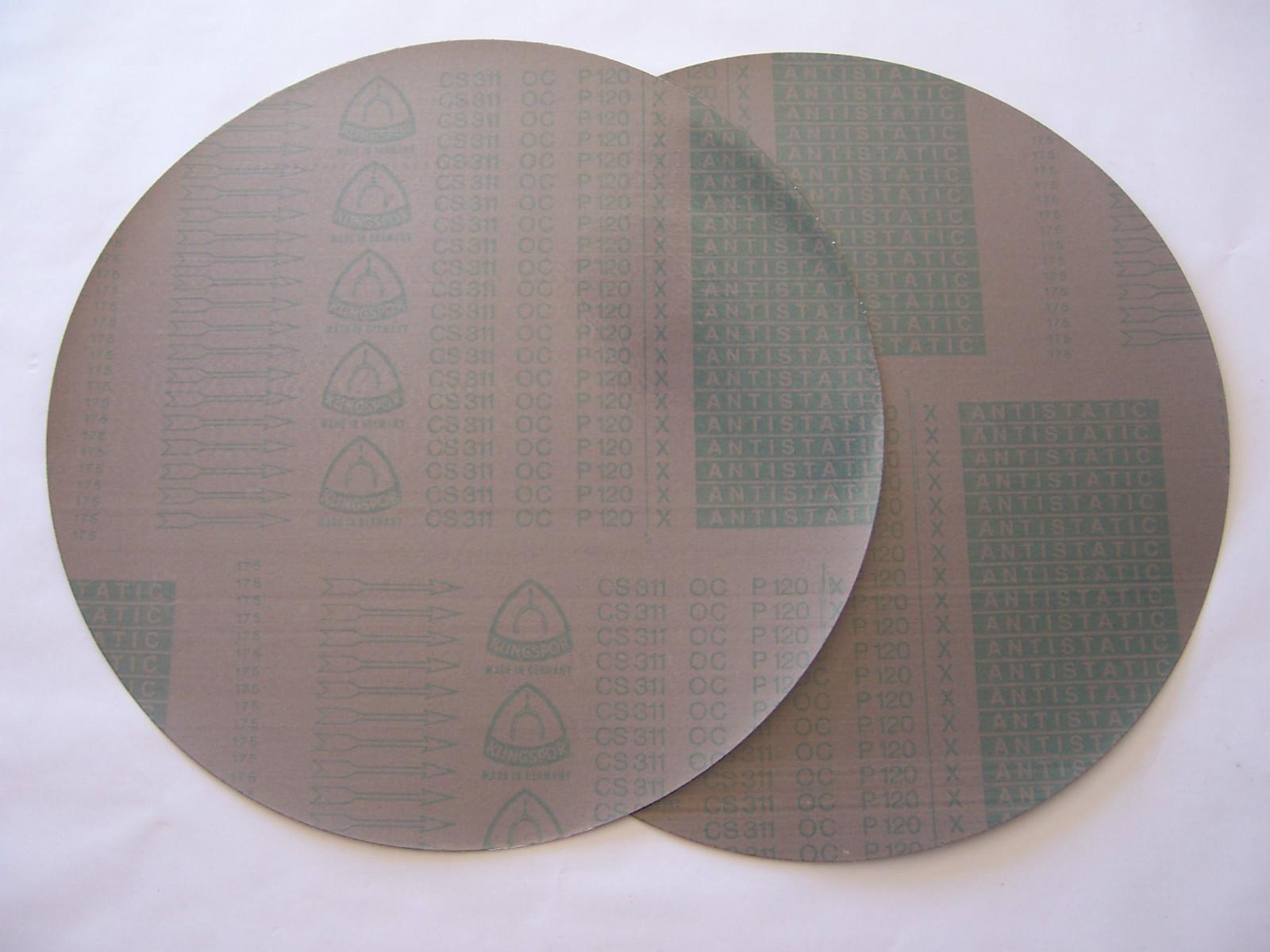 Klingspor 20″ inch diameter Sanding Disc, 120 grit, 2 pk, Peel & Stick Germany