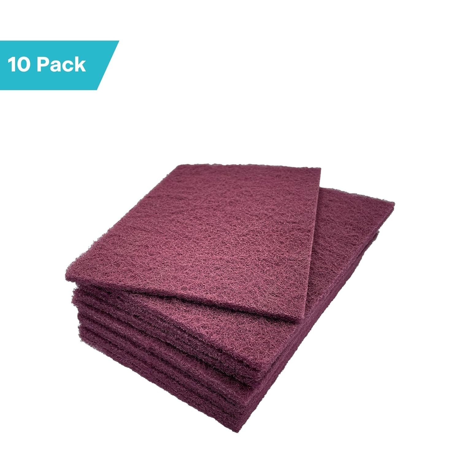 Efficient 10-Pack Maroon 6″ x 9″ Hand Pads – Non-Woven for Finishing & Cleaning