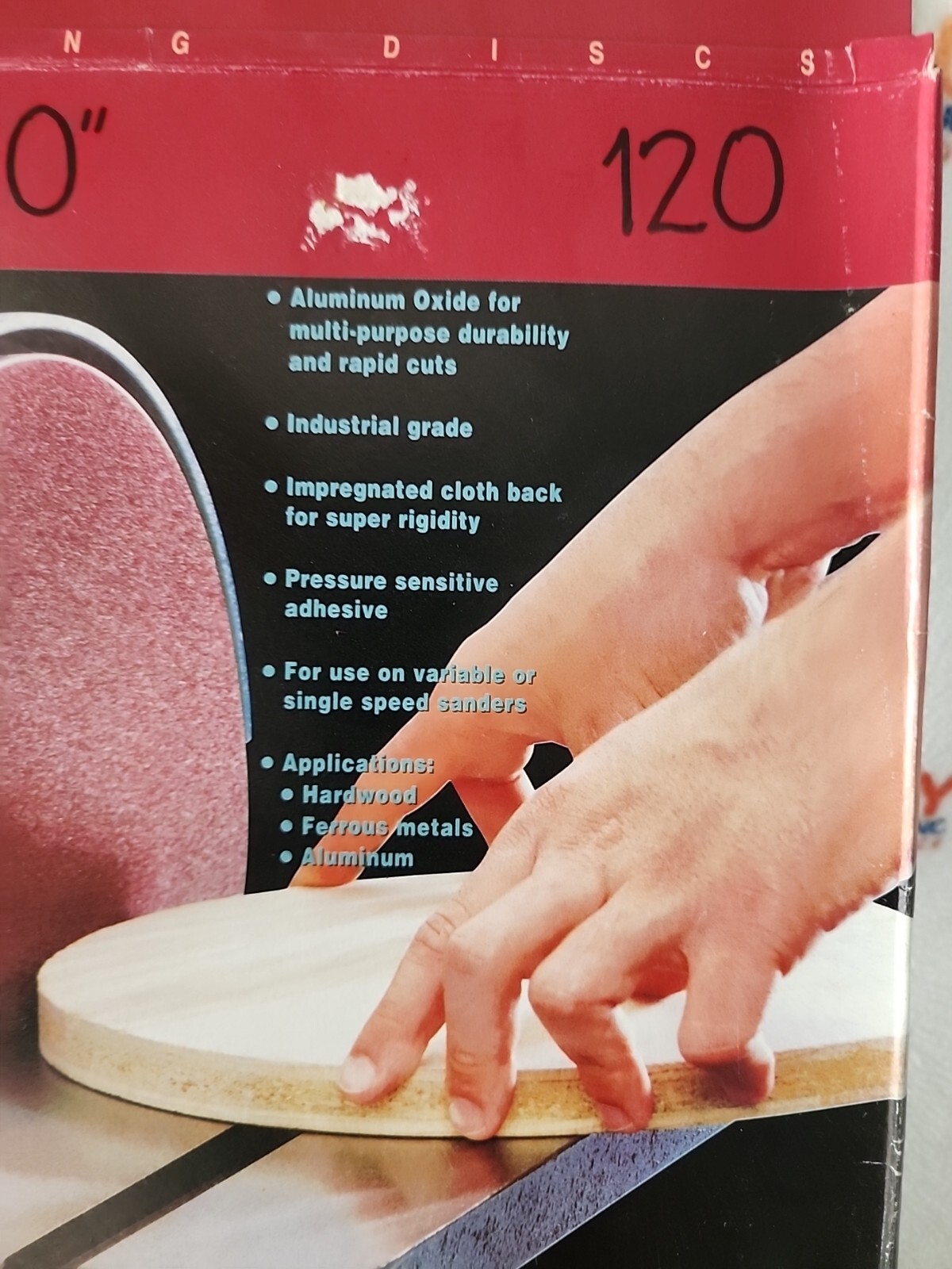 Woodstock D1331 10″ Aluminum Oxide Sanding Discs Grit 120 – Pack of 2