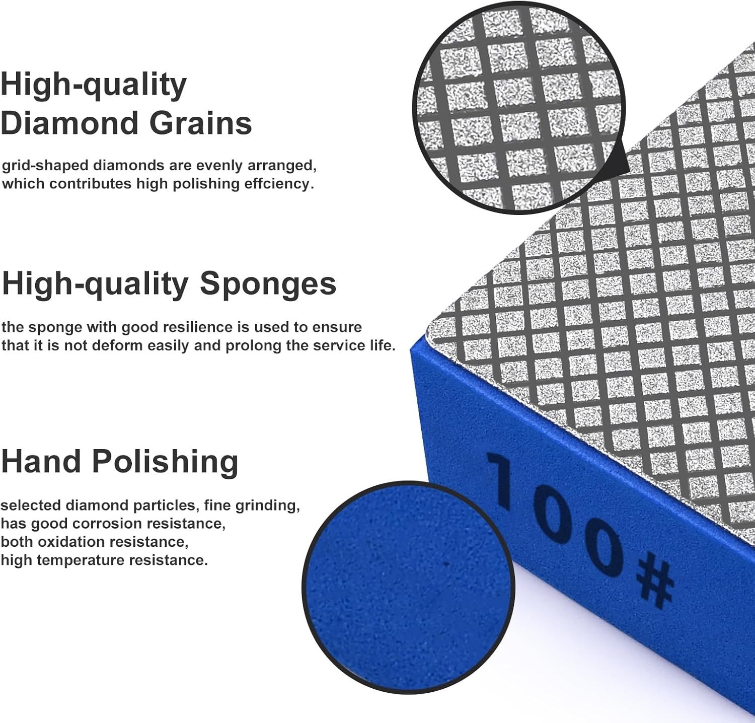 1pcs Diamond Hand Polishing Pads for Ceramic Tile Glass Grinding,Sanding Bloc…