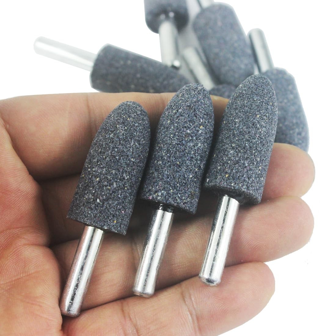 Luo ke 16 mm Cone Shape Grinding Stone – 1/4″ Shank Aluminum Oxide Mounted Gr…