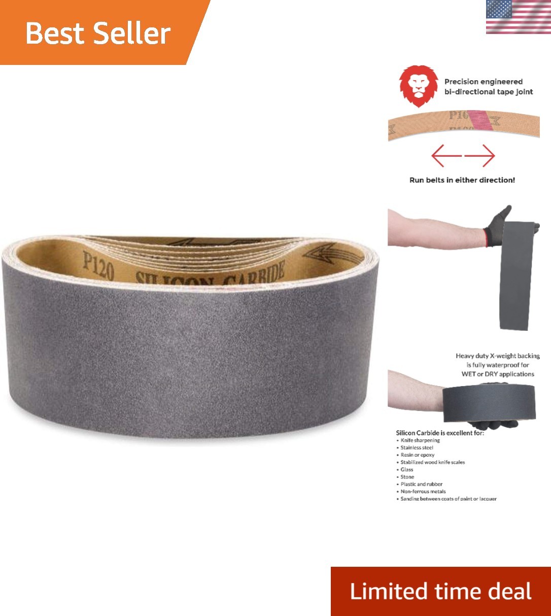 High-Performance 3 x 21 Inch 24 Grit Sanding Belts – 8 Pack for Professionals