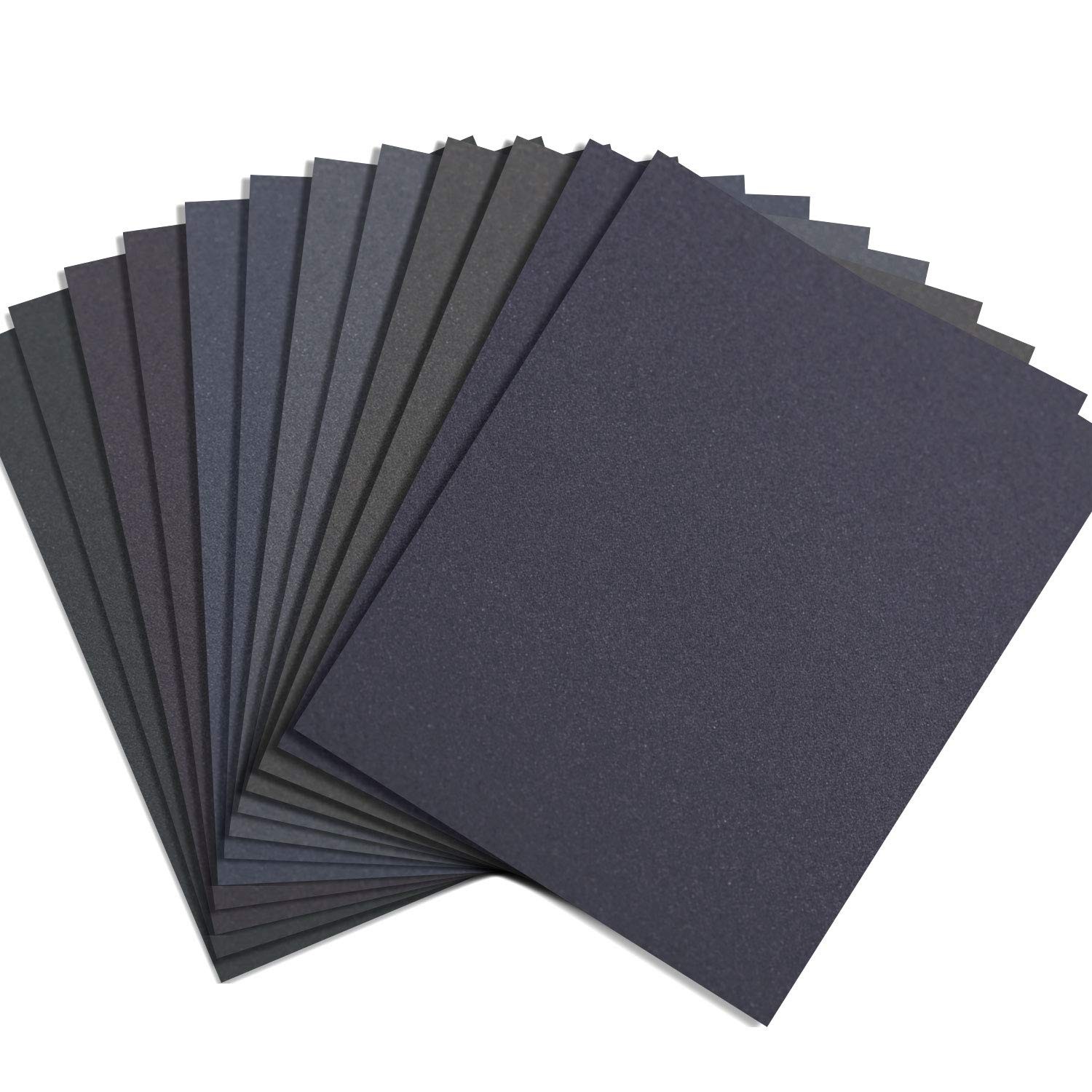 Abrasive Dry Wet Waterproof Sandpaper Sheets Assorted 9 x 11 Inch, 12 Piece