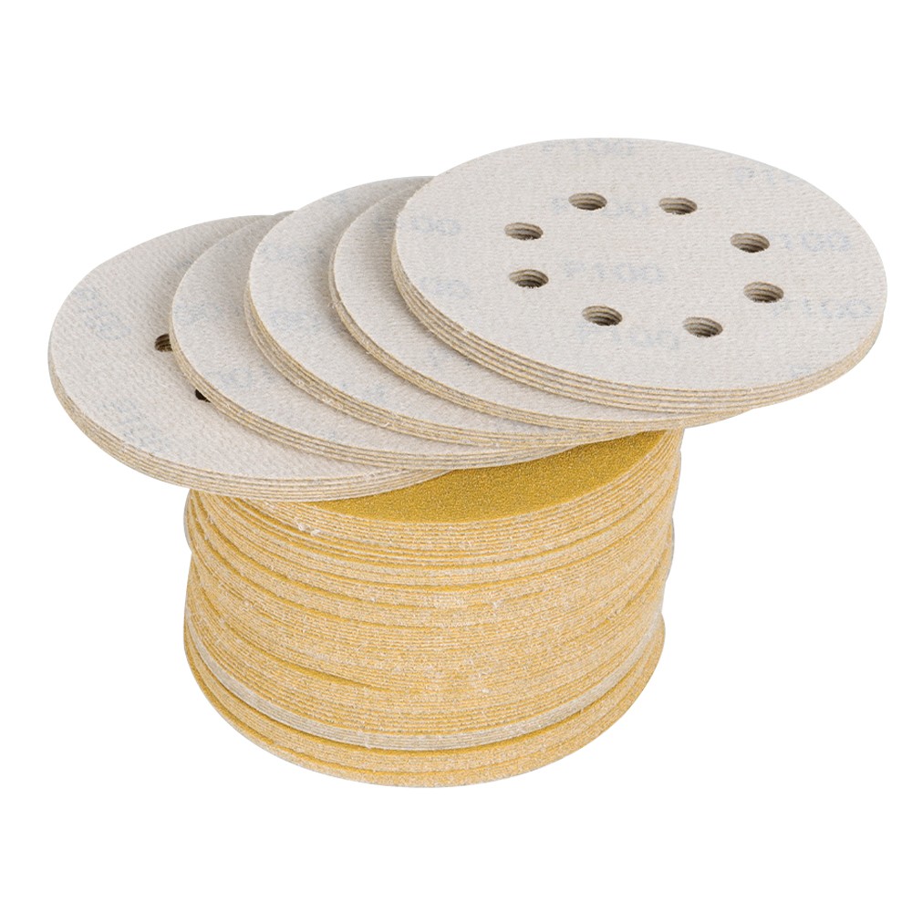 100 Pack Sanding Disc Sander Paper 8 Hole Hook And Loop Sanding Disc 100 Grit 5″