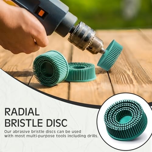 Acellegic 10 Pcs 2 Inch Bristle Disc Grit 50# Abrasive Coating Removal Disc G…