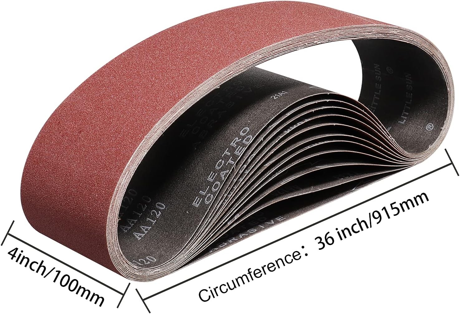 SATC 5PCS 4“x36”(100x915mm) Sanding Belt – X-Weight Aluminum Oxide for Wood P60