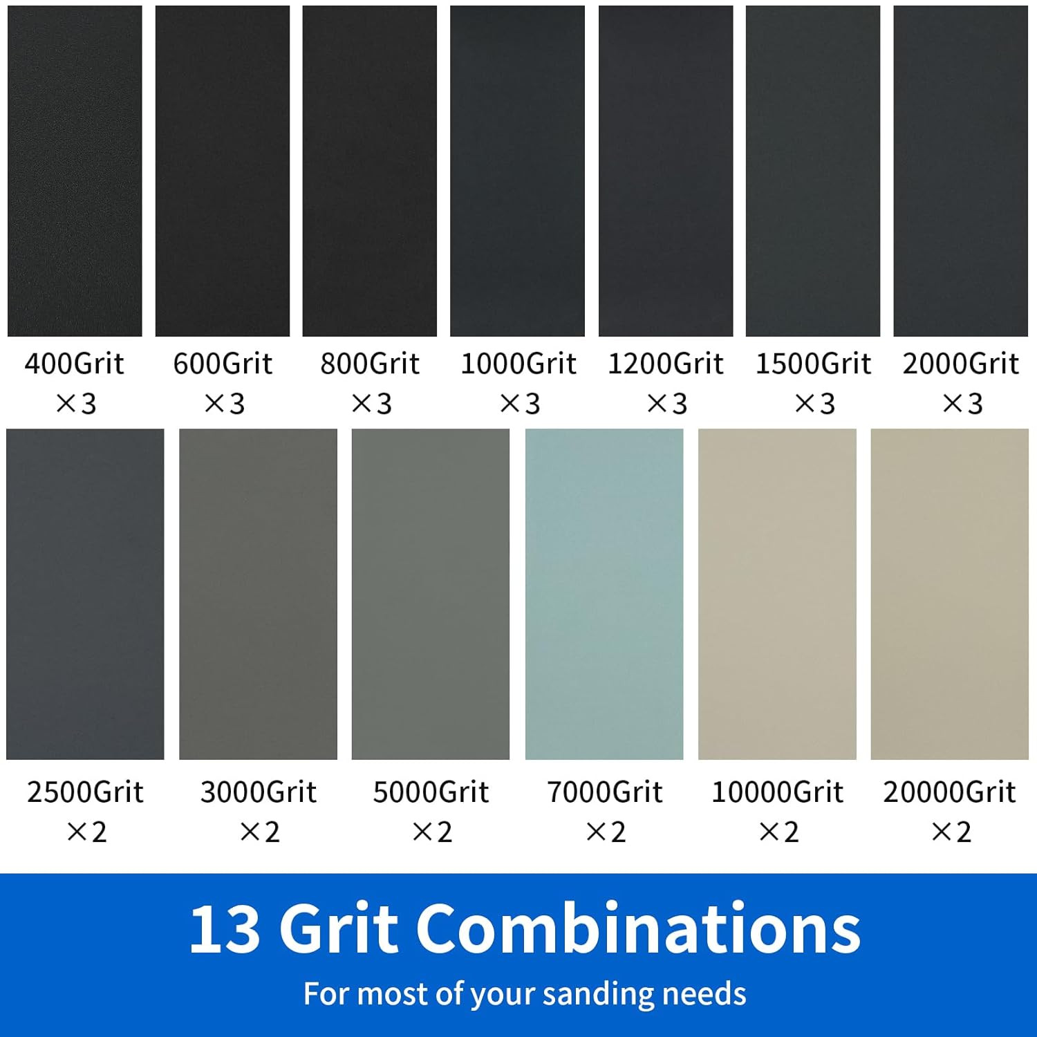 Ultra Fine Sandpaper Assortment – 400-3000/5000/7000/10000/20000 Grit Sandpaper