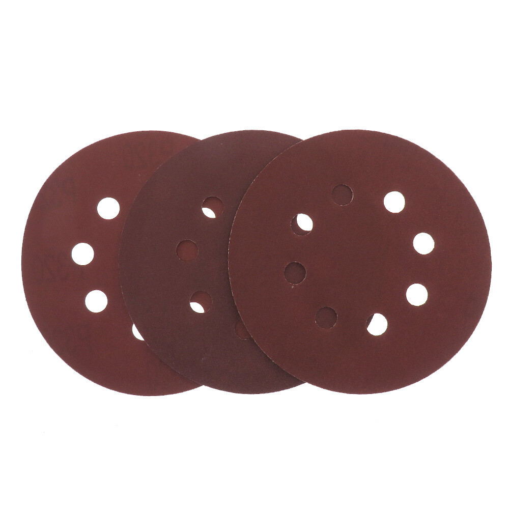 5″ 125mm 8 Hole Red Sandpaper Sanding Discs Furniture Wood Polishing 80-320 Grit