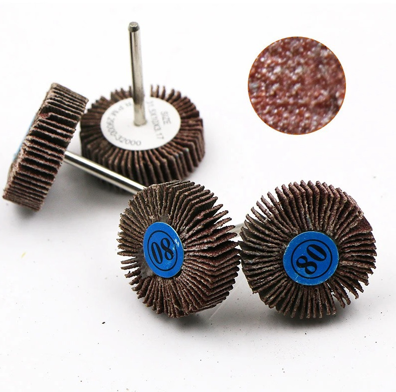 10pcs 80 Grit Sanding Flap Wheel Discs with 3mm Shank for Rotary Tools – NEW