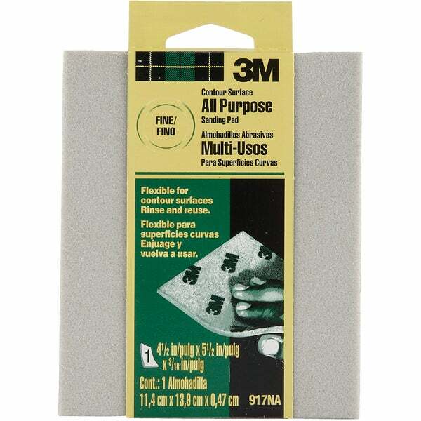 (3)-3M Contour Surface All-Purpose 4-1/2 In. x 5-1/2 In. x 3/16 In. Fine Sanding
